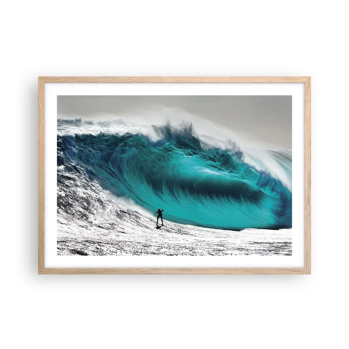 Pôster com moldura de carvalho claro - Desafio aceite - 70x50 cm