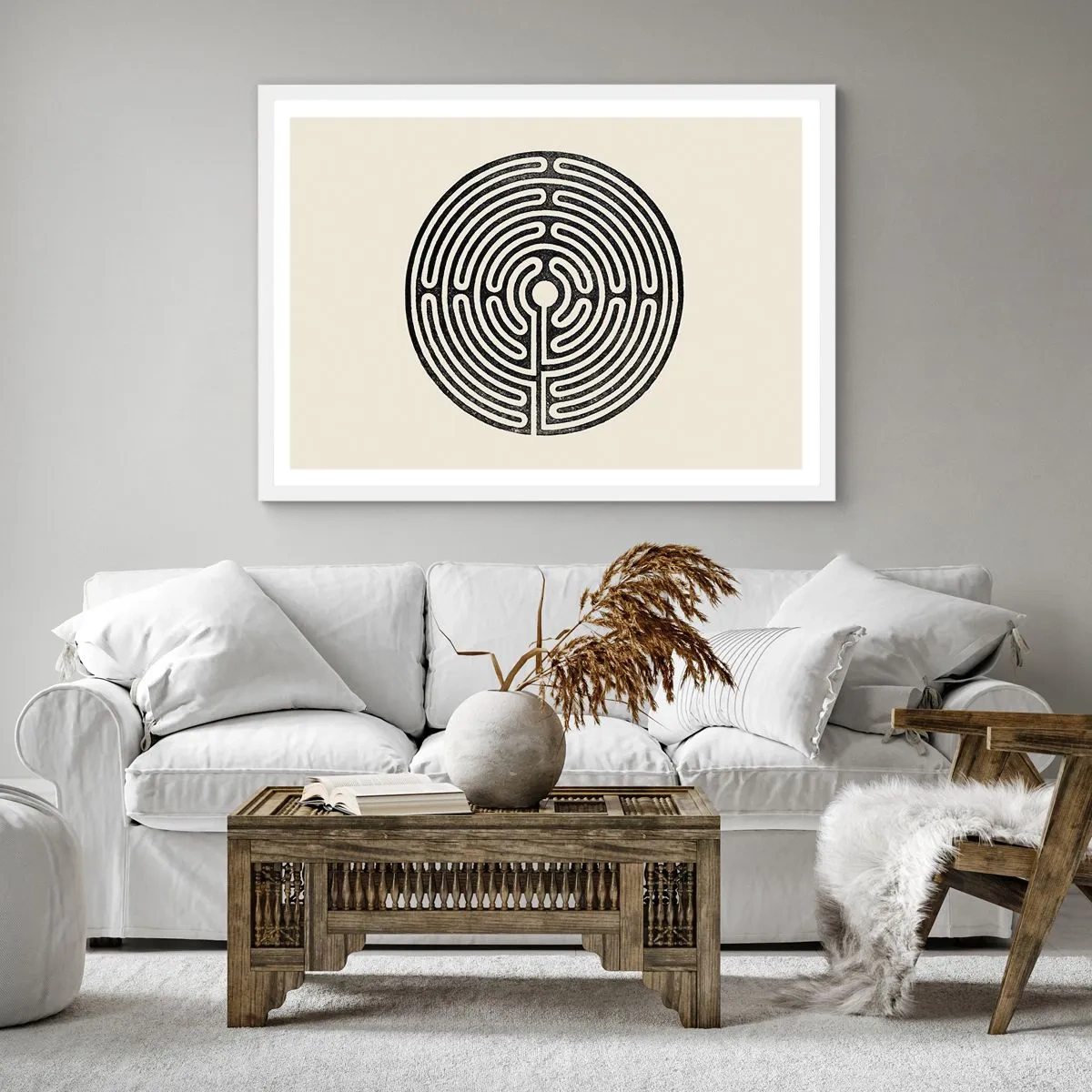 Pôster em moldura branca - Ordem misteriosa - 60x60 cm