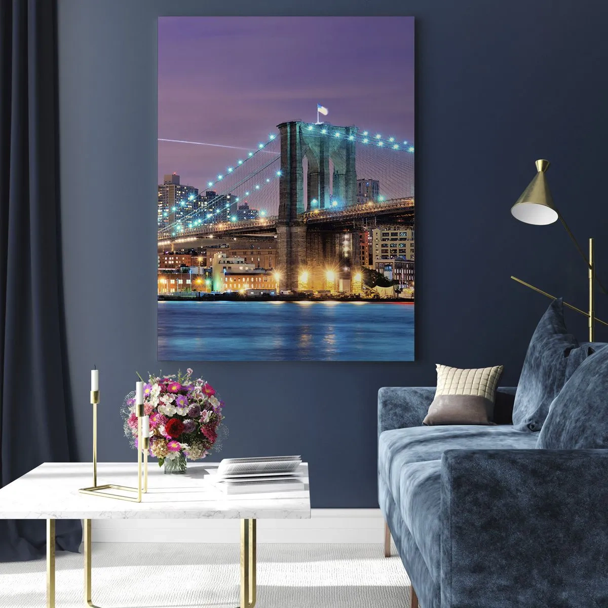 Quadro em vidro - Por muitos anos, a Ponte do Brooklyn - 70x100 cm