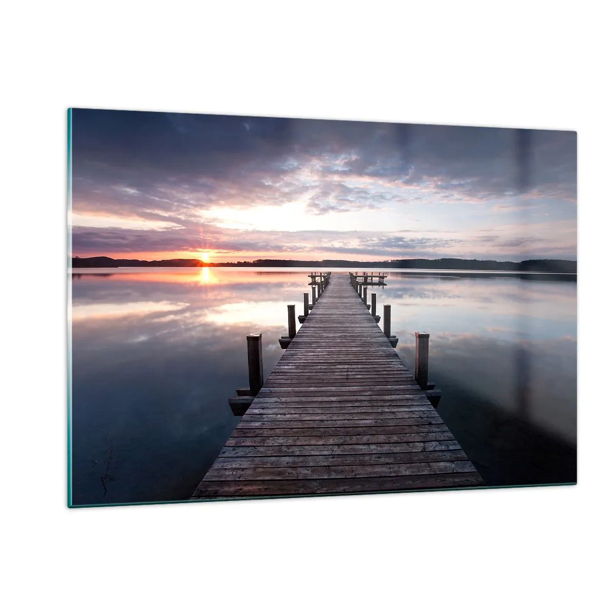 Quadro em vidro - A tranquila fronteira do dia e da noite - 120x80 cm