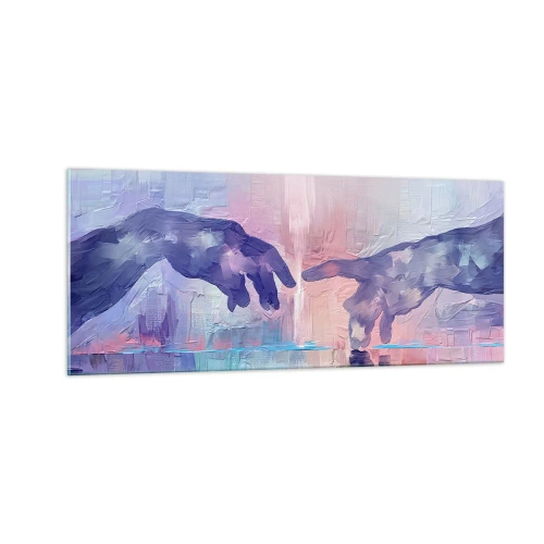 Quadro em vidro - Faísca divina da vida - 100x40 cm