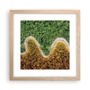 Pôster com moldura de carvalho claro - Fronteiras e descobertas - 30x30 cm