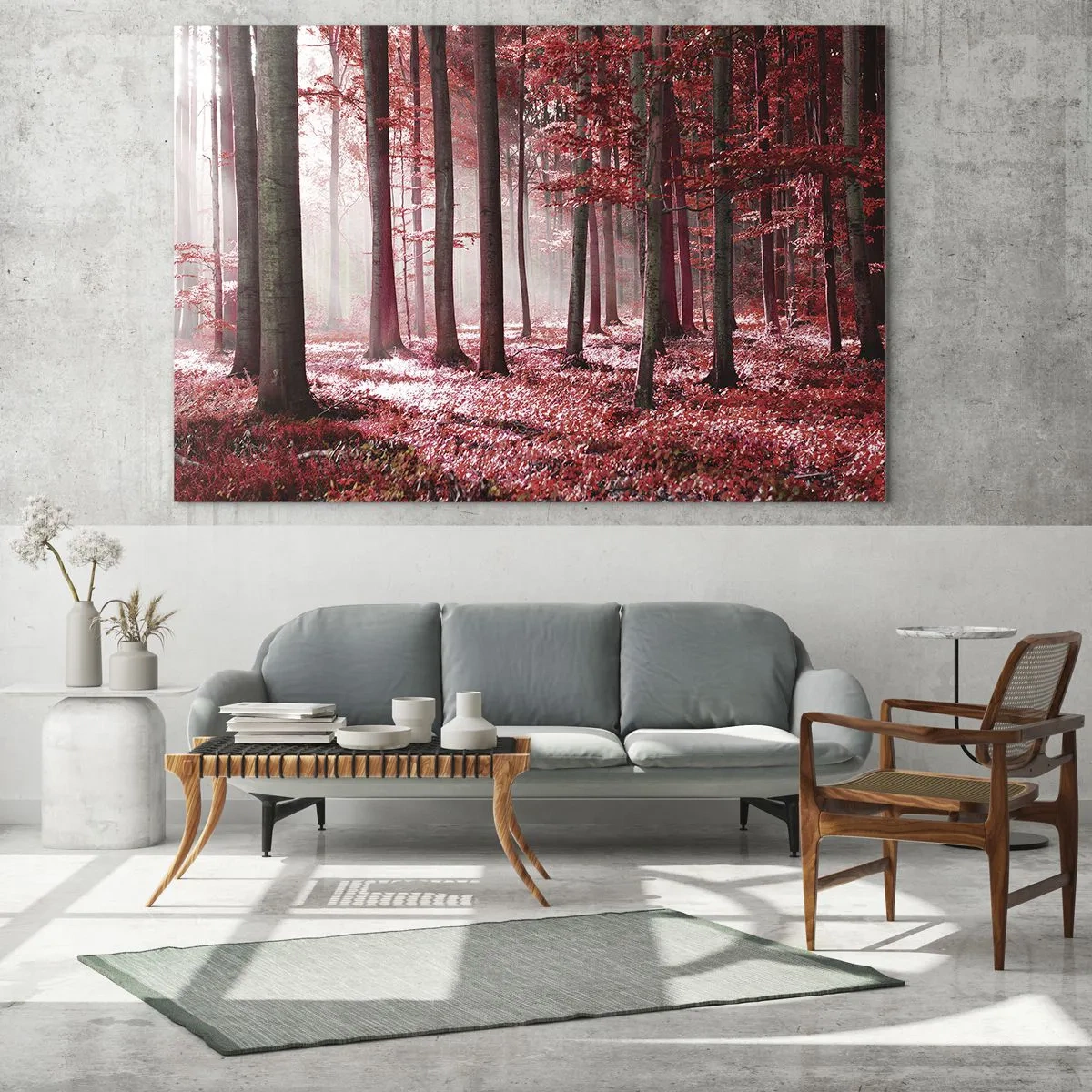 Quadro em vidro - O vermelho também é belo - 120x50 cm