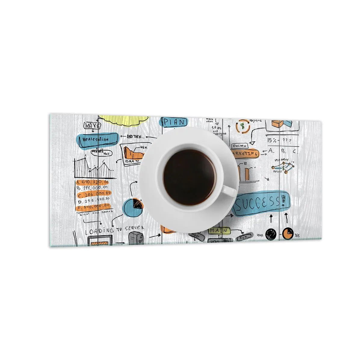 Quadro em vidro - Tempo para uma pausa - 120x50 cm
