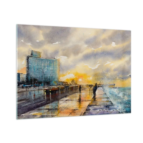 Quadro em vidro - A vida na costa - 100x70 cm
