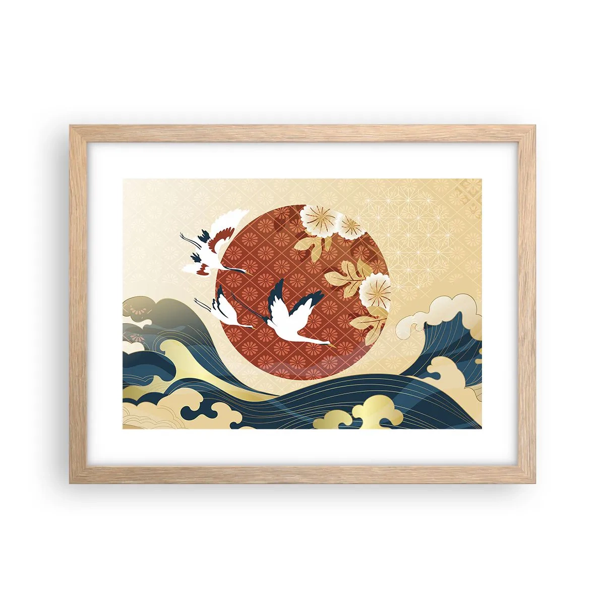 Pôster com moldura de carvalho claro - Conto de fadas japonês - 40x30 cm