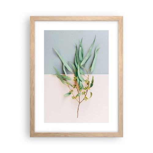 Pôster com moldura de carvalho claro - Sutileza pastel - 30x40 cm