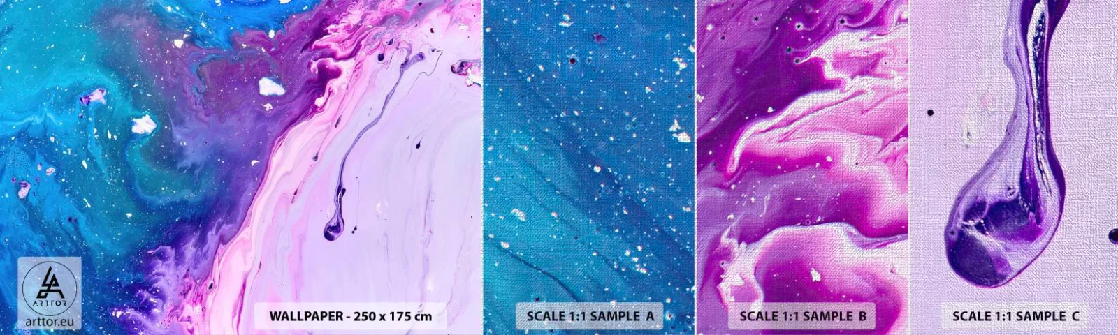 Amostra de papel de parede Premium Canvas - Yin e yang - Abstração, Pedaço, Pintura - 100x30 cm