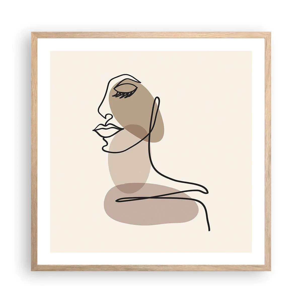 Pôster com moldura de carvalho claro - Uma certa linha de beleza - 60x60 cm