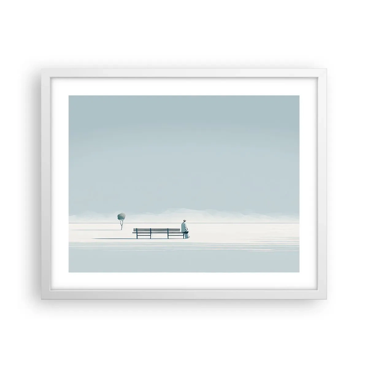 Pôster em moldura branca - Sim, estou esperando. - 50x40 cm