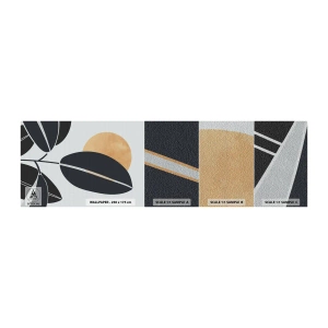 Amostra de papel de parede Premium Sand - Um dia quente de verão - Botânica, Folhas, Minimalismo - 100x30 cm