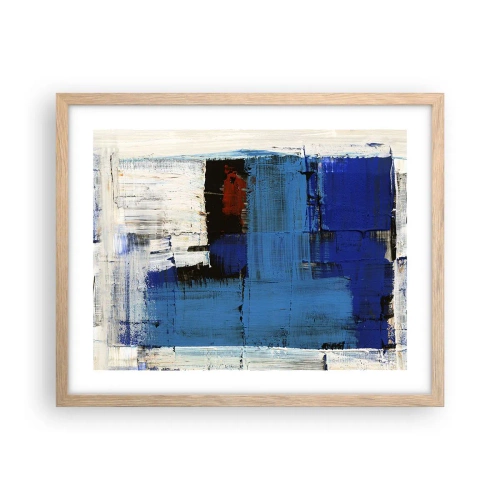 Pôster com moldura de carvalho claro - O segredo do azul - 50x40 cm