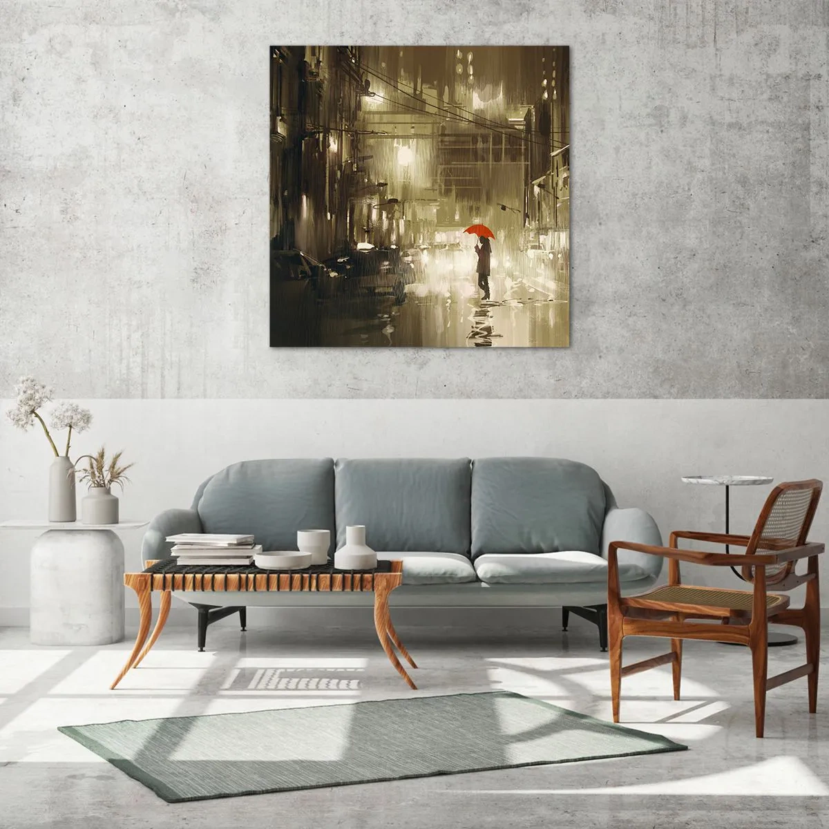 Quadro em vidro - Sozinha, mas não solitária - 70x70 cm