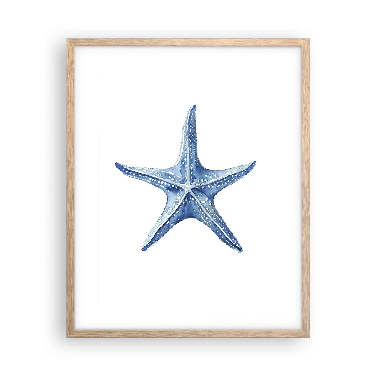 Pôster com moldura de carvalho claro - Estrela do mar - 40x50 cm