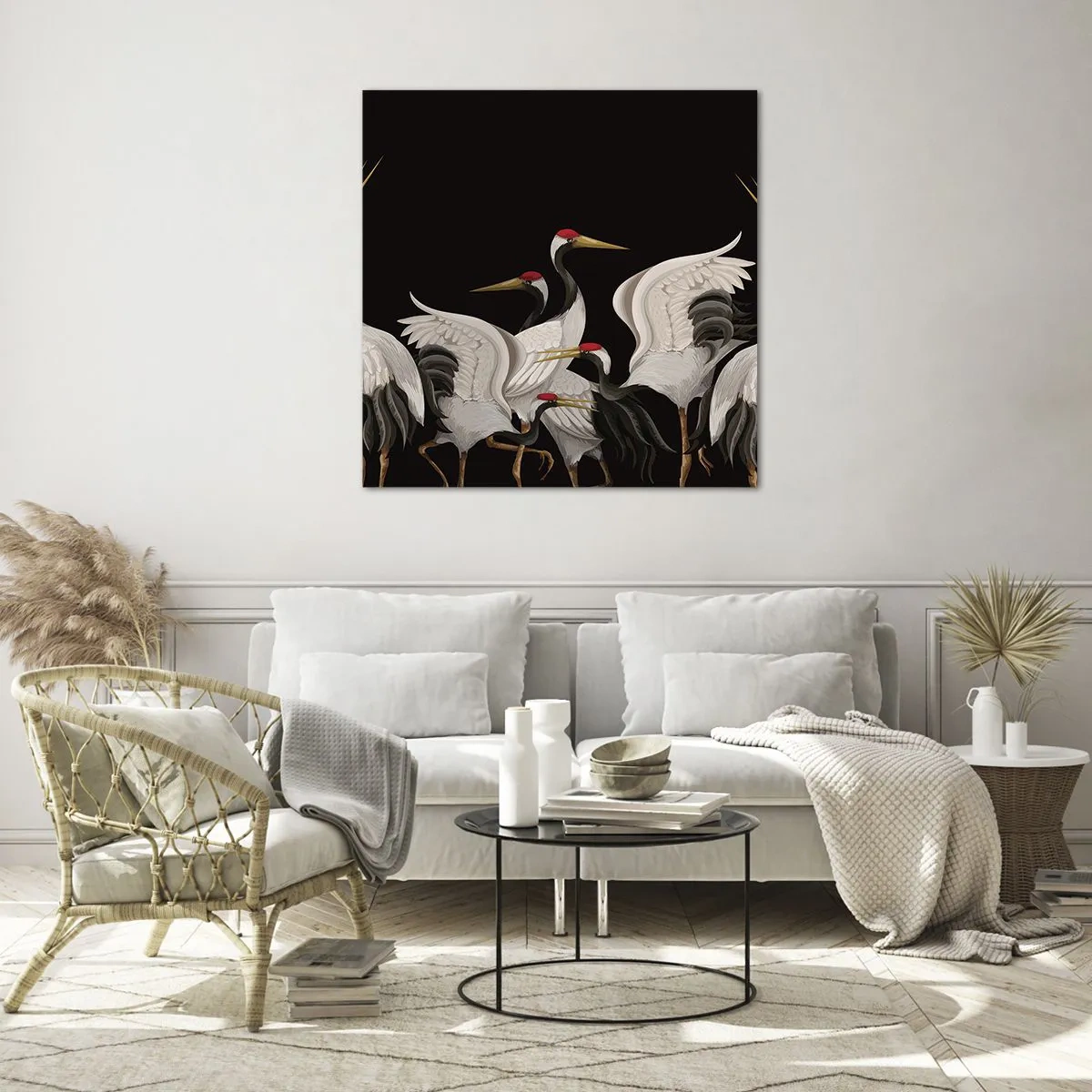 Quadro em vidro - Assuntos de aves - 70x70 cm