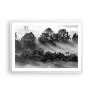 Pôster em moldura branca - Levantar-se do sono - 70x50 cm