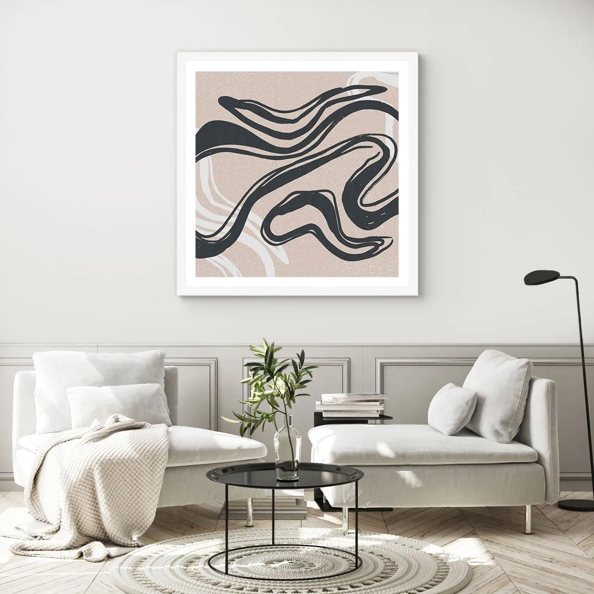 Pôster em moldura branca - Expressão multiplicada - 50x50 cm