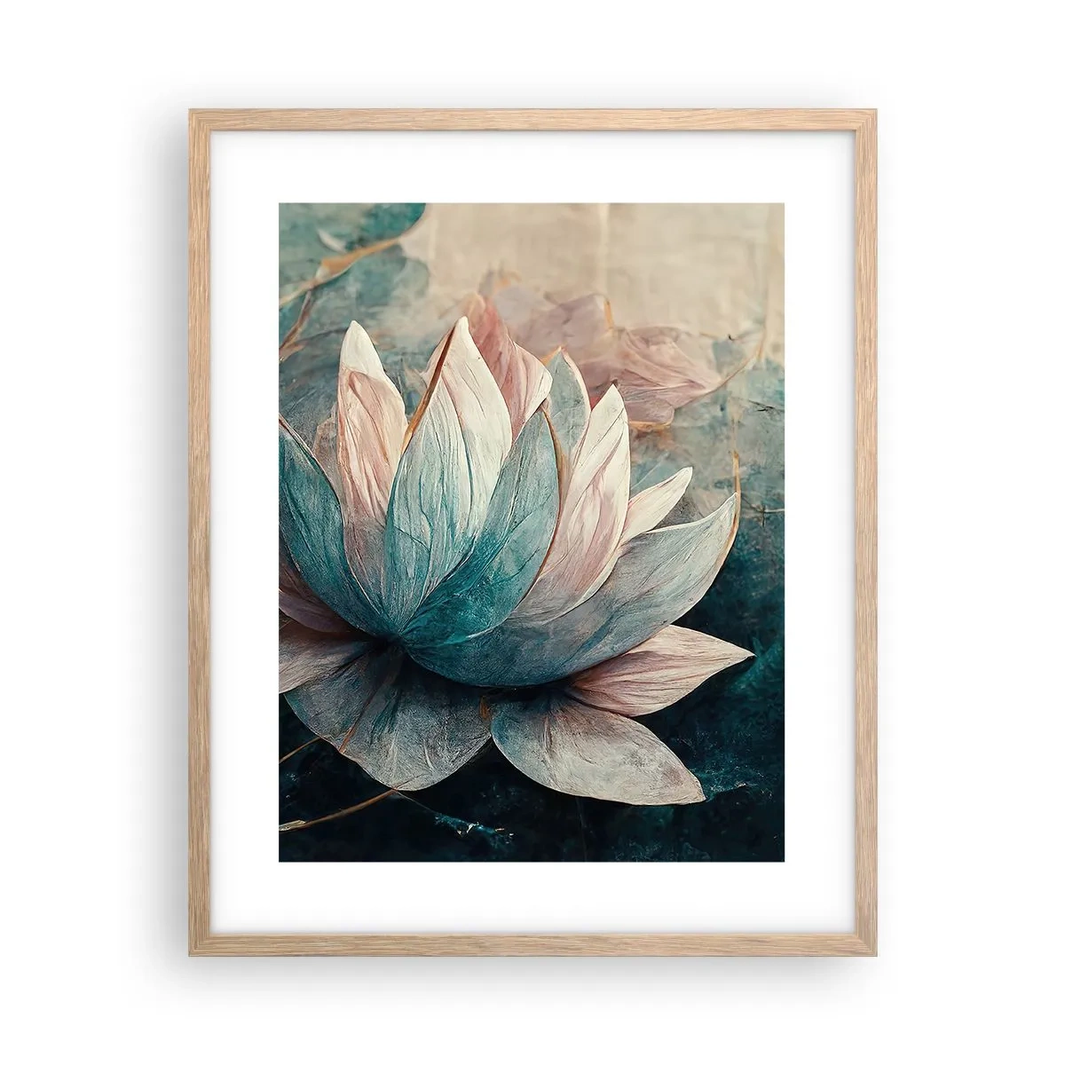 Pôster com moldura de carvalho claro - Estrelas do lago - 40x50 cm