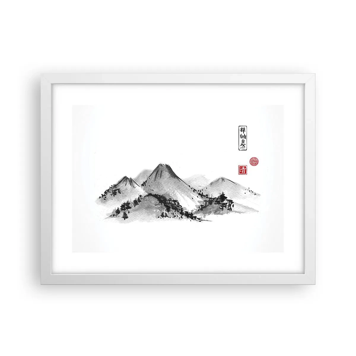 Pôster em moldura branca - Para além do vale - 40x30 cm