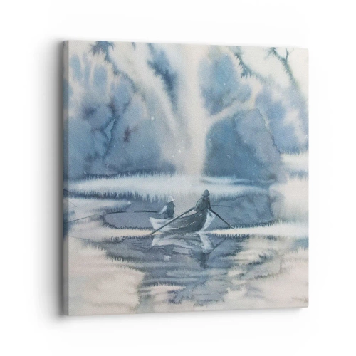 Quadro em tela - Pescadores no seu paraíso - 30x30 cm