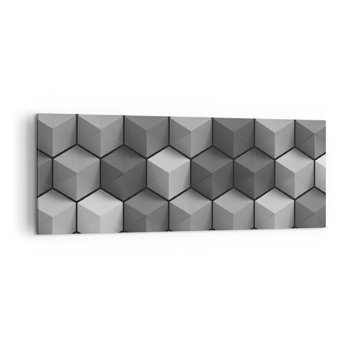 Quadro em tela - Quebra-cabeça cubista - 140x50 cm