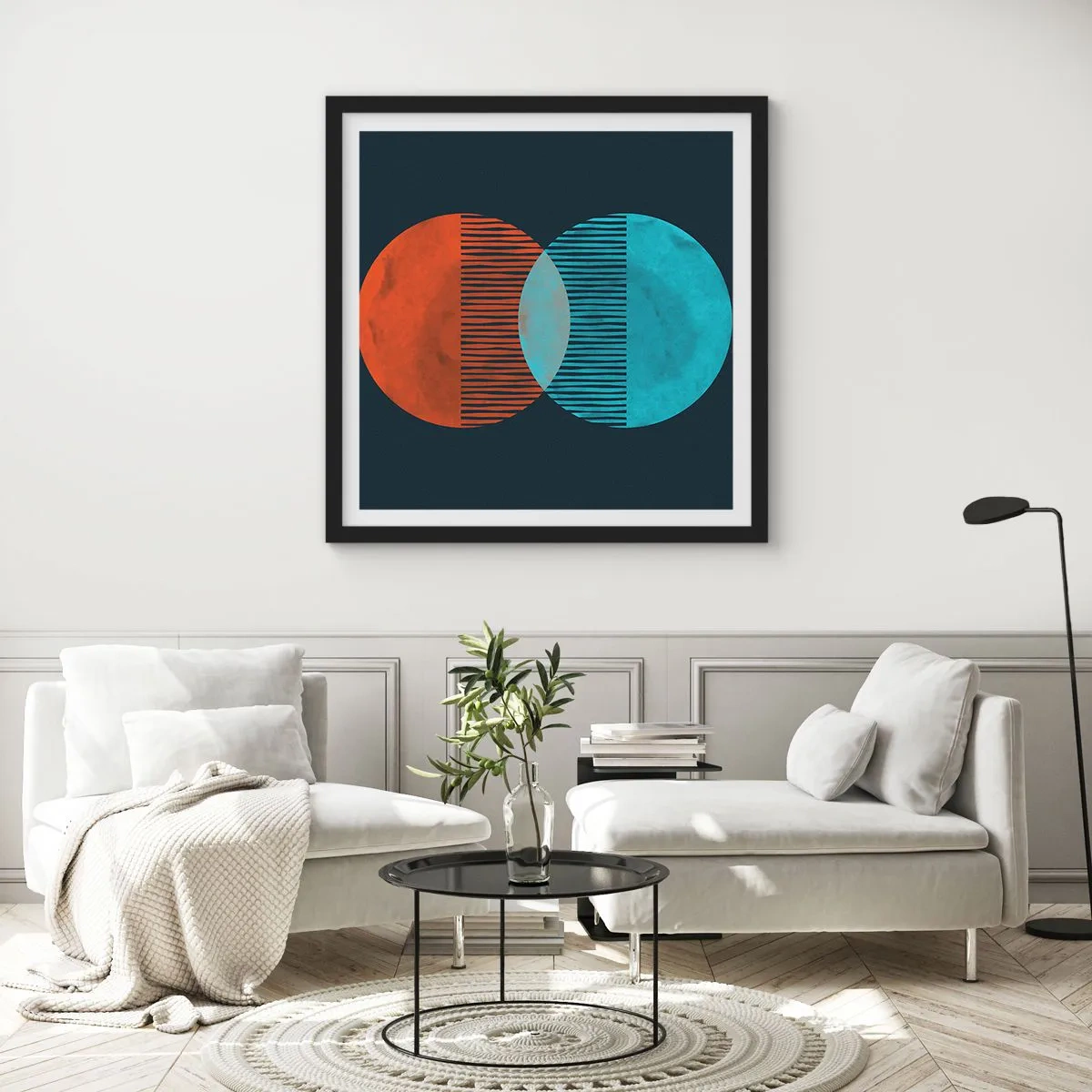 Pôster com moldura preta - Fantasia astronómica - 40x40 cm