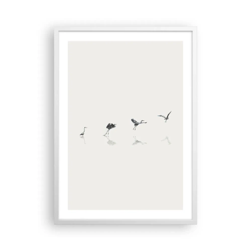 Pôster em moldura branca - Quatro passos simples - 50x70 cm