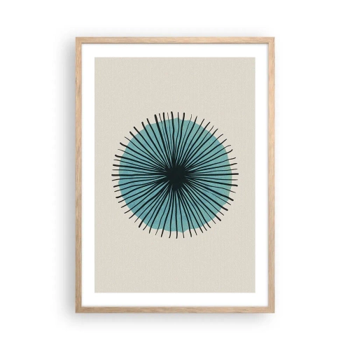 Pôster com moldura de carvalho claro - Radiante sobre o azul - 50x70 cm