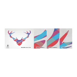 Amostra de papel de parede Premium Sand - Veado escocês - Abstração, Cervo, Chifres - 100x30 cm