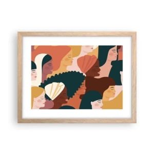 Pôster com moldura de carvalho claro - Apenas feminilidade - 40x30 cm