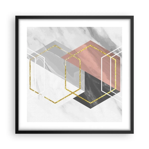 Pôster com moldura preta - Composição em cadeia - 50x50 cm