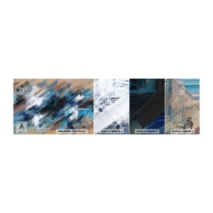 Amostra de papel de parede autocolante Deluxe Sticker - Numa diagonal azul - Pedaço, Abstração, Tintas - 100x30 cm