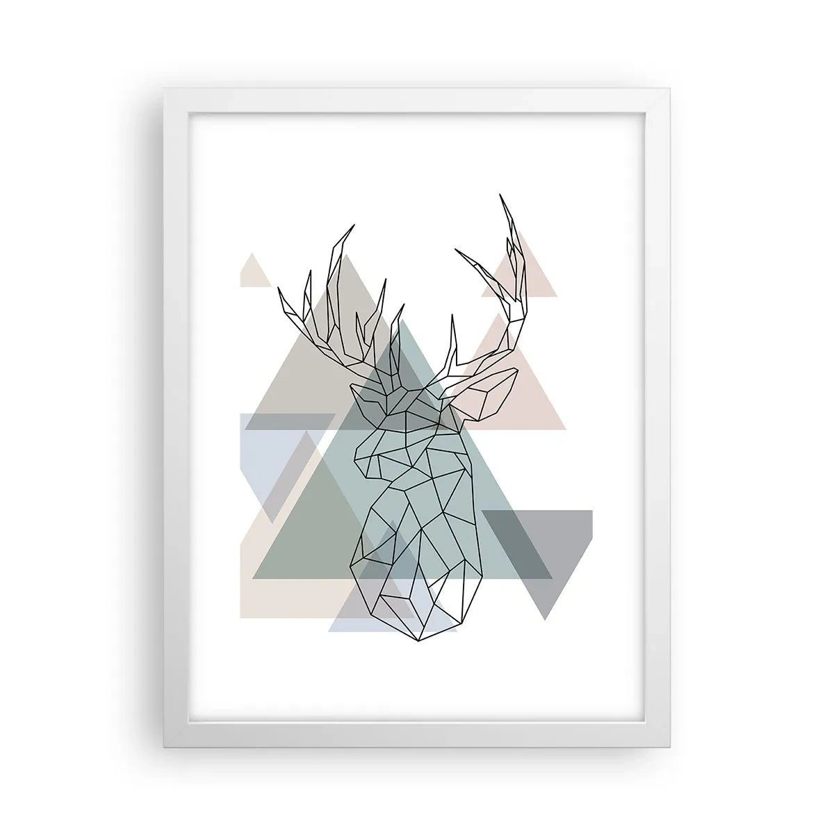 Pôster em moldura branca - Numa floresta geométrica - 30x40 cm