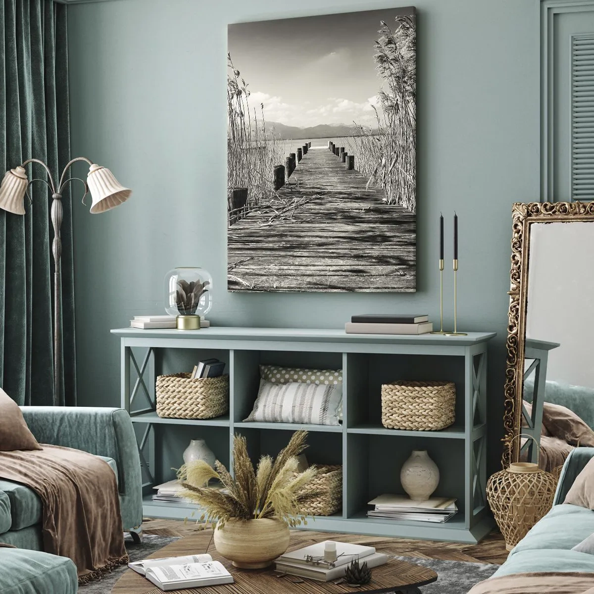 Quadro em tela - No silêncio da relva - 45x80 cm