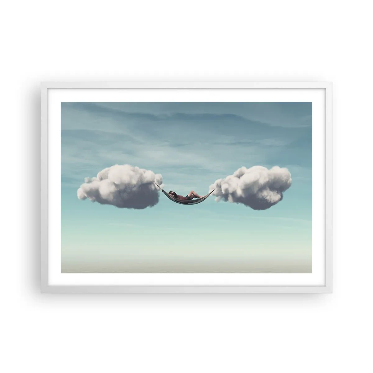 Pôster em moldura branca - A felicidade do momento - 70x50 cm