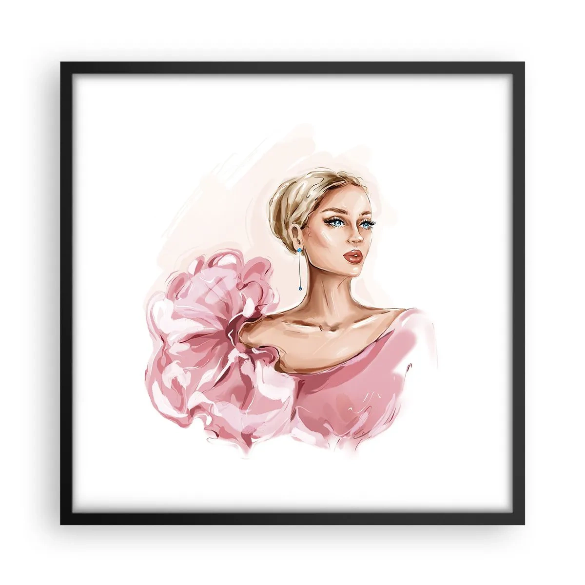 Pôster com moldura preta - Parece pintada... - 50x50 cm