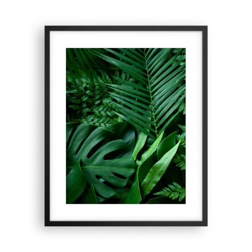 Pôster com moldura preta - Envolto em verde - 40x50 cm