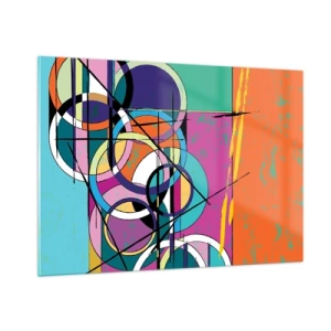 Quadro em vidro - Círculo entre círculos - 100x70 cm