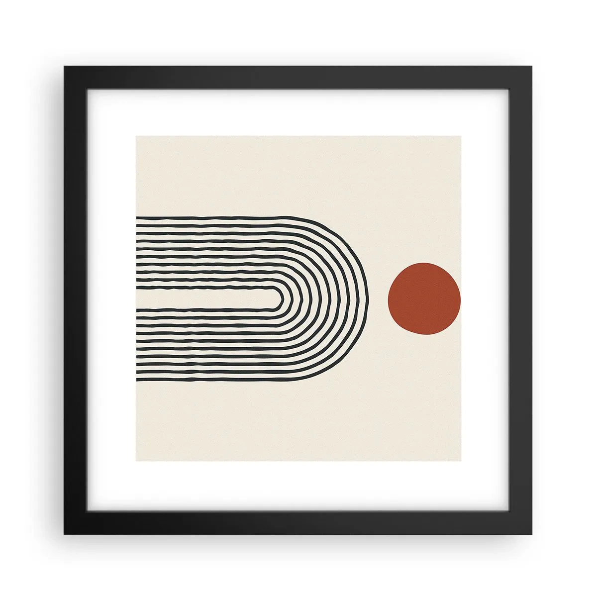 Pôster com moldura preta - Magnetismo de formas e cores - 30x30 cm
