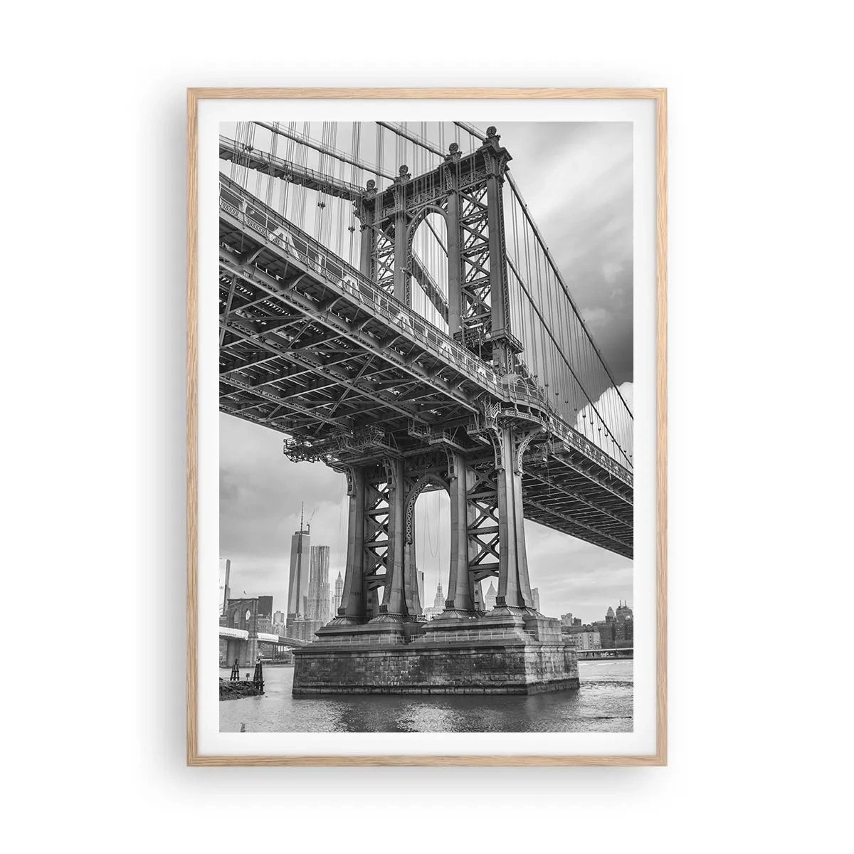 Pôster com moldura de carvalho claro - Ao coração da cidade - 70x100 cm