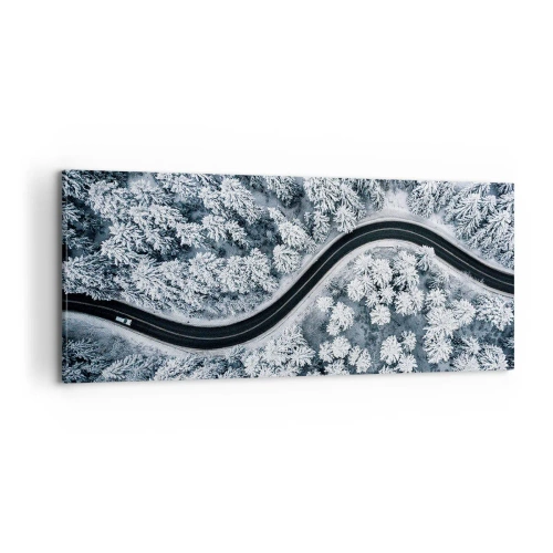 Quadro em tela - Pelaa floresta no inverno - 100x40 cm