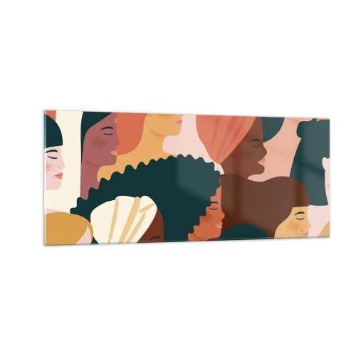 Quadro em vidro - Apenas feminilidade - 100x40 cm