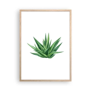 Pôster com moldura de carvalho claro - Verde – força – vida - 50x70 cm