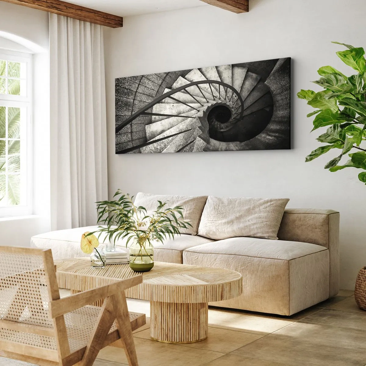 Quadro em tela - Suba as escadas, desça as escadas - 90x30 cm
