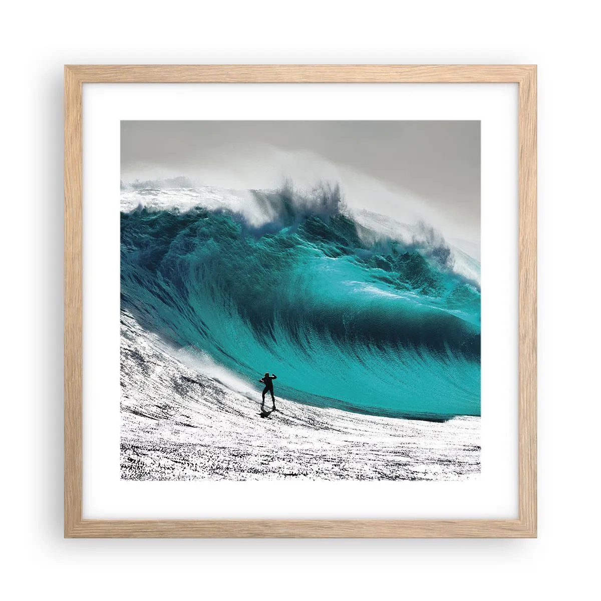 Pôster com moldura de carvalho claro - Desafio aceite - 40x40 cm