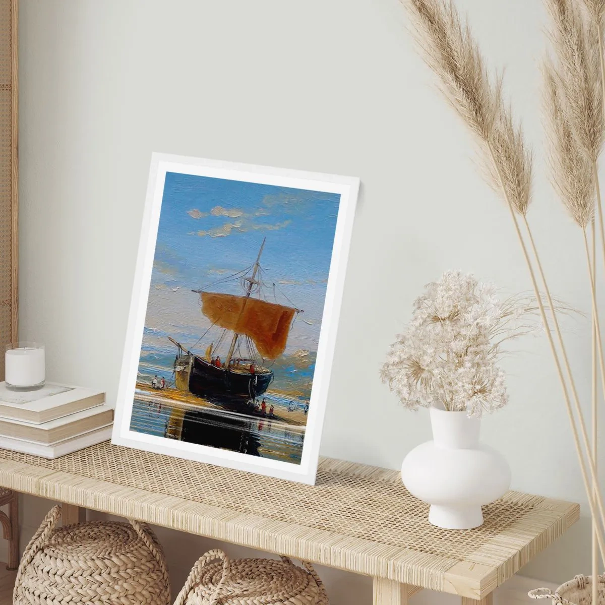 Pôster em moldura branca - Água, terra, ar - 50x70 cm