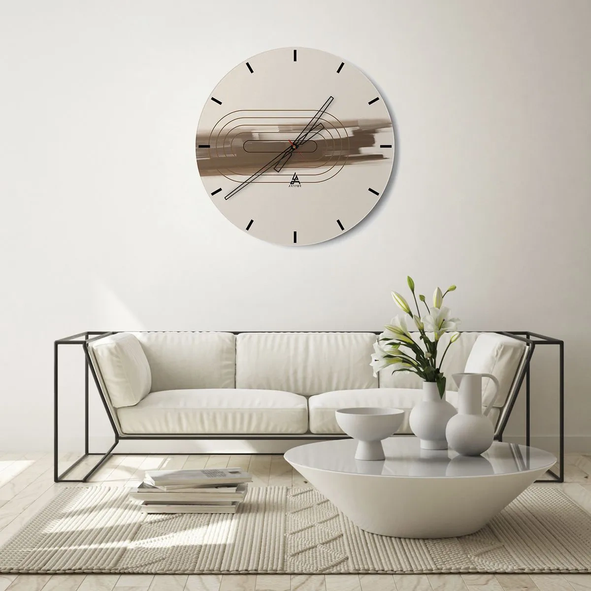 Relógio de parede - Relógio em vidro - Um sopro de cinza - 40x40 cm