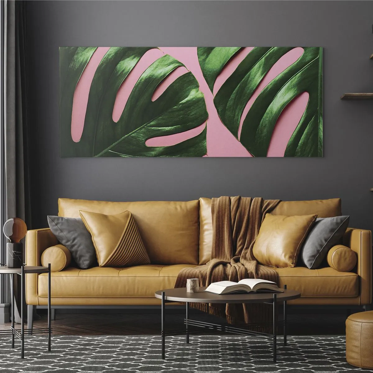 Quadro em vidro - Encontro verde - 100x40 cm