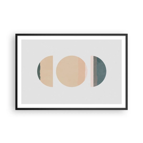 Pôster com moldura preta - Círculo entre círculos - 91x61 cm