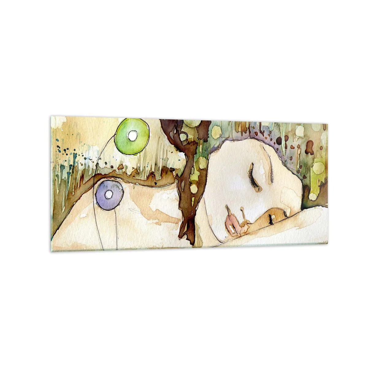 Quadro em vidro - Um sonho Violeta Esmeralda - 120x50 cm